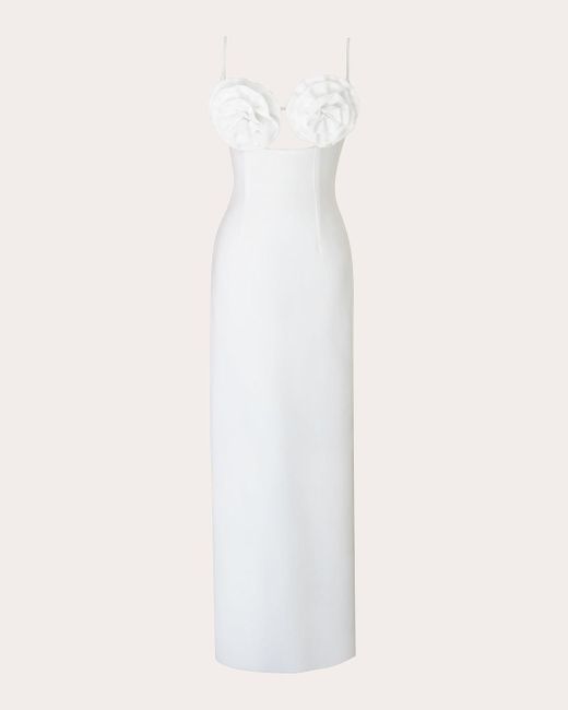 Rayane Bacha White Blair Floral Appliqué Dress