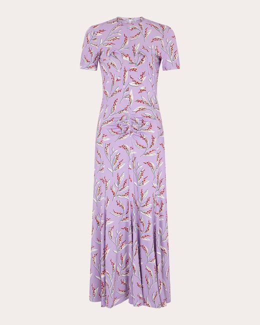 Rabanne Purple Ruched T-shirt Maxi Dress