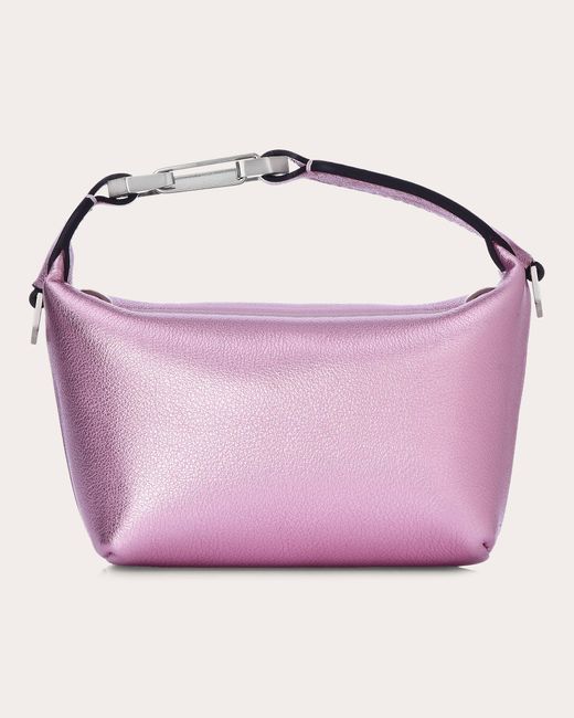 Eera Pink Pale Laminated Tiny Moon Bag Suede/leather