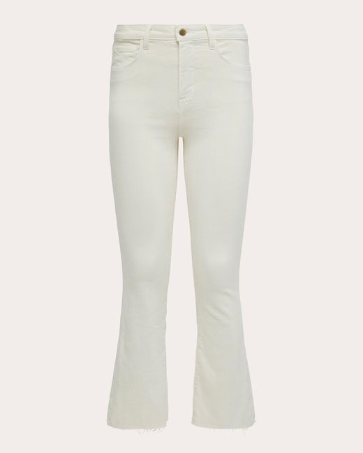 L'Agence White Kendra Crop Flare Jeans