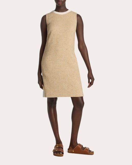 St. John Natural Tweed Contrast Sheath Dress