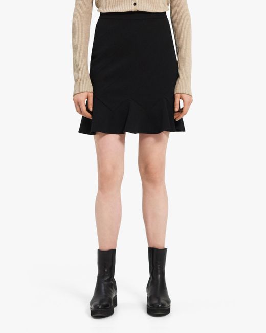 Theory Women's Diagonal Mini Skirt in Black | Lyst