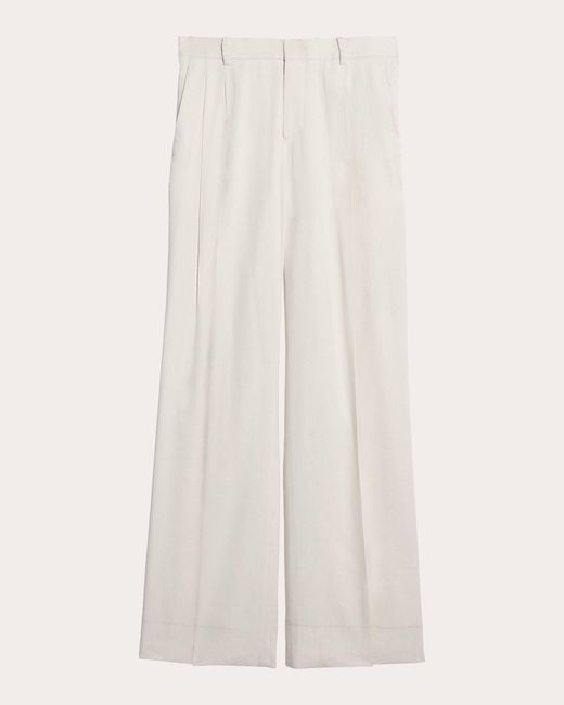 Helmut Lang White Double Pleated Trousers