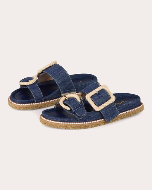 Rodo Blue Robin Denim Wicker Buckle Sandal