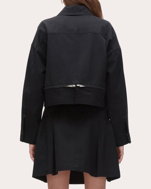 3.1 Phillip Lim Black Twill Convertible Trapeze Jacket