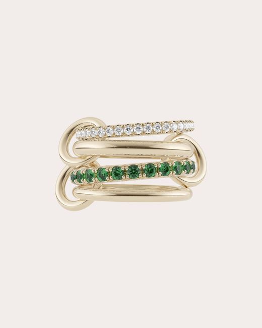 Spinelli Kilcollin Natural Halley Emerald & Diamond Linked Ring