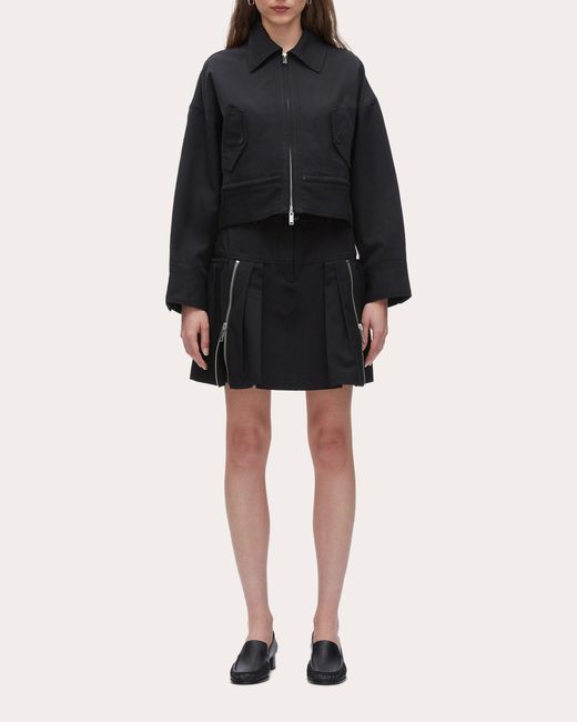 3.1 Phillip Lim Black Twill Convertible Trapeze Jacket
