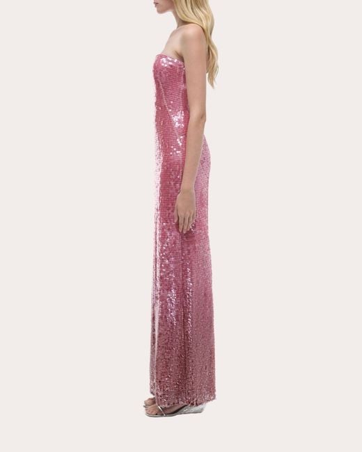 Jonathan Simkhai Pink Leilani Sequin Strapless Column Gown
