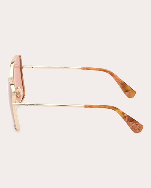 Max Mara Pink Goldtone & Brown Ton 1 Butterfly Sunglasses