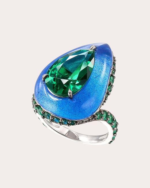 Anabela Chan Blue Emerald & Spirulina Fruit Gem Elixir Ring
