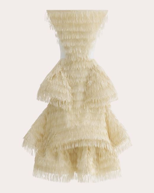 knee length dresses for ladies Mew Mews Gerardi Strapless Sequin Fringe Midi Dress main image 1