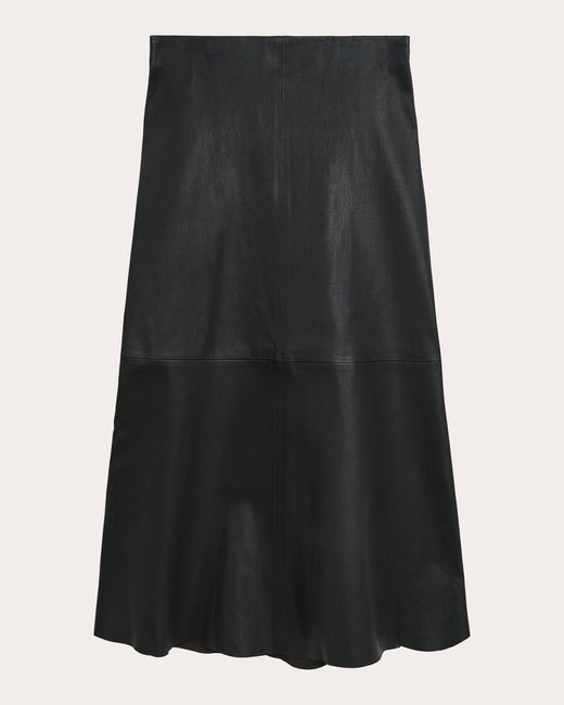 By Malene Birger Black Simoas Leather Midi Skirt