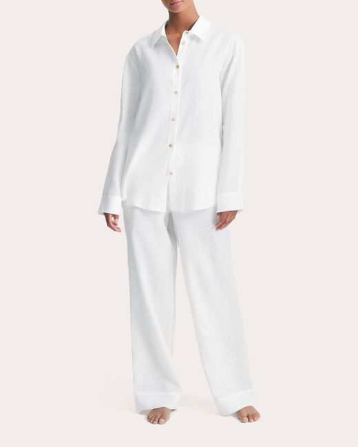 Asceno White London Pajama Pants
