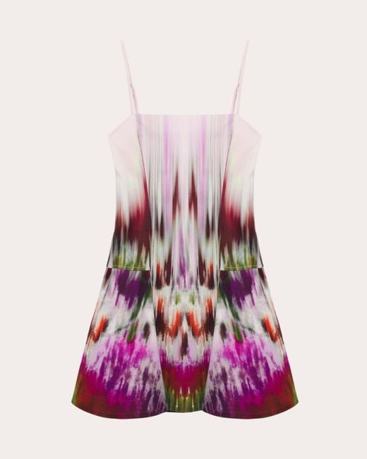Jonathan Simkhai Pink Judie Abstract Sateen Fit & Flare Mini Dress