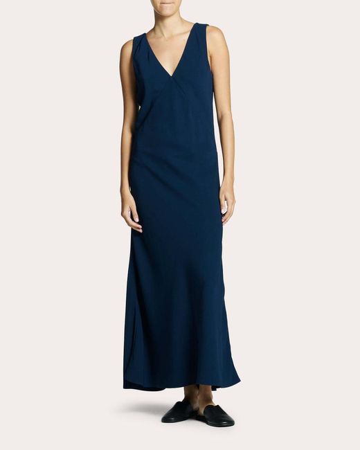 Asceno Bordeaux Crepe Slip Dress in Blue Lyst