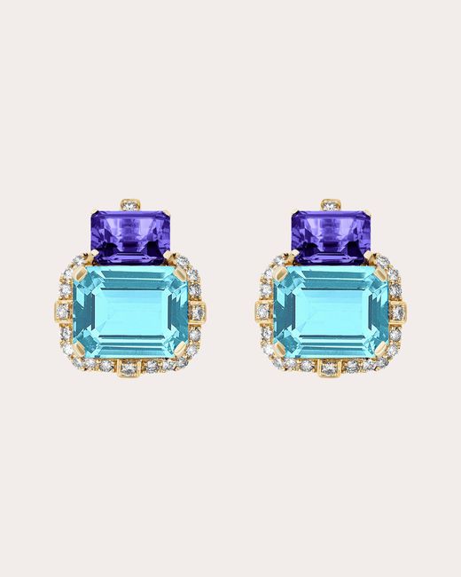 Goshwara Blue 18K Multi-Stone And Diamond Earrings