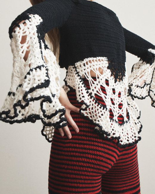 Hellessy Multicolor Machi Crochet Off-shoulder Top