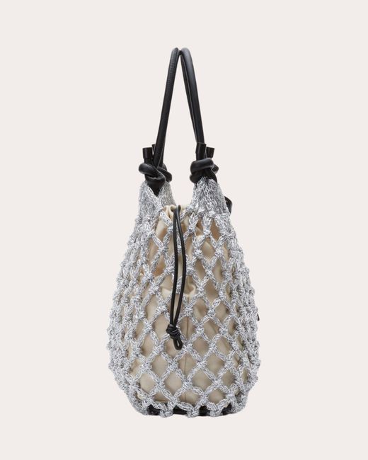 3.1 Phillip Lim Gray Mini Metallic Macramé Tote