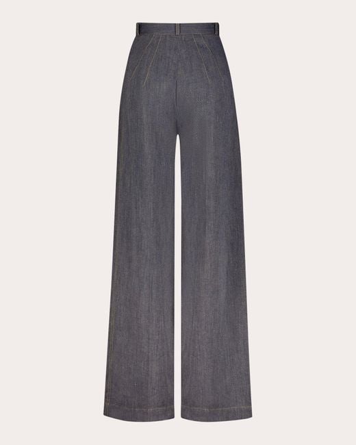 Matthew Bruch Gray Button Pleated Denim Trousers Cotton/denim/linen
