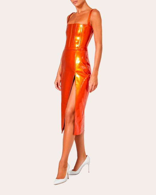 LAQUAN SMITH Orange Slit Midi Skirt