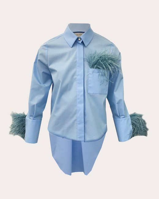 Hellessy Blue Anatole Feathered Poplin Shirt