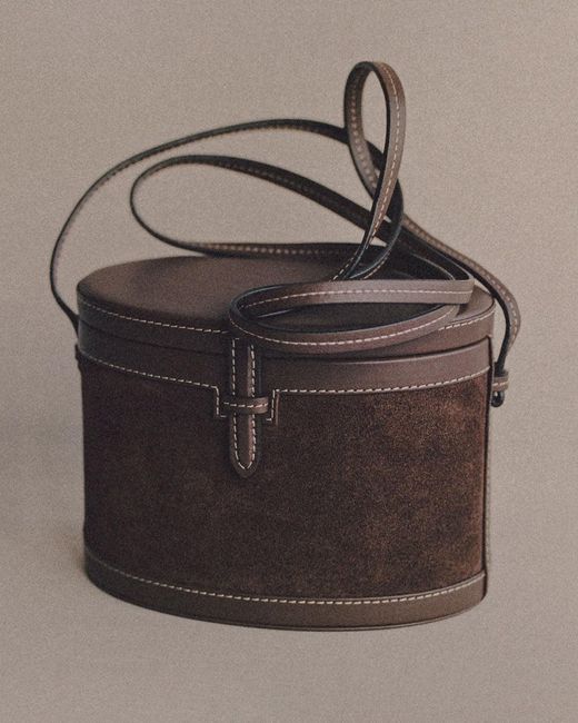 Hunting Season Brown The Suede Round Trunk Bag