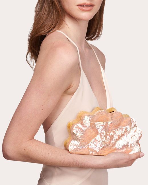 Emm Kuo Pink Loulou Mother Of Pearl Shell Clutch