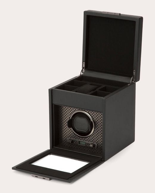 Wolf Black Axis Single Watch Winder Storage Case