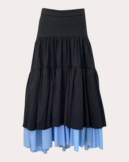 Hellessy Blue Alyssa Tiered Peekaboo Skirt