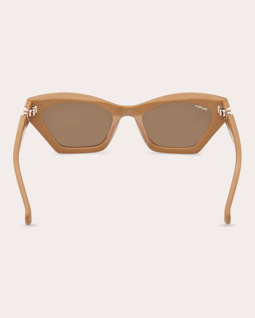 Max Mara Natural Semi-shiny Camel & Brown Cat-eye Sunglasses
