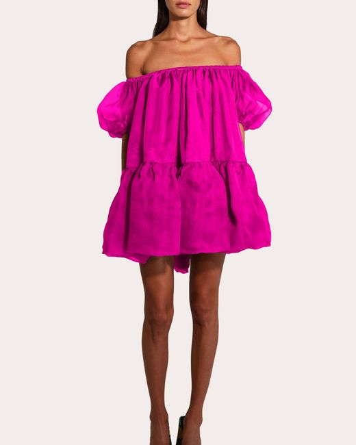 Azeeza Pink Elyssa Organza Mini Dress