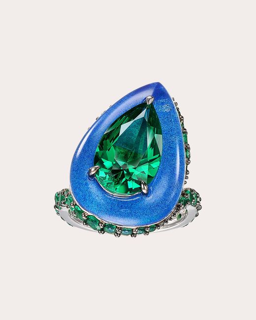 Anabela Chan Blue Emerald & Spirulina Fruit Gem Elixir Ring