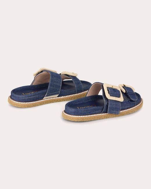 Rodo Blue Robin Denim Wicker Buckle Sandal