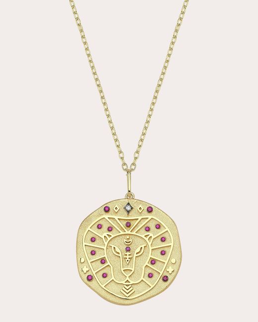 Charms Company Metallic Ruby Leo Zodiac Pendant Necklace
