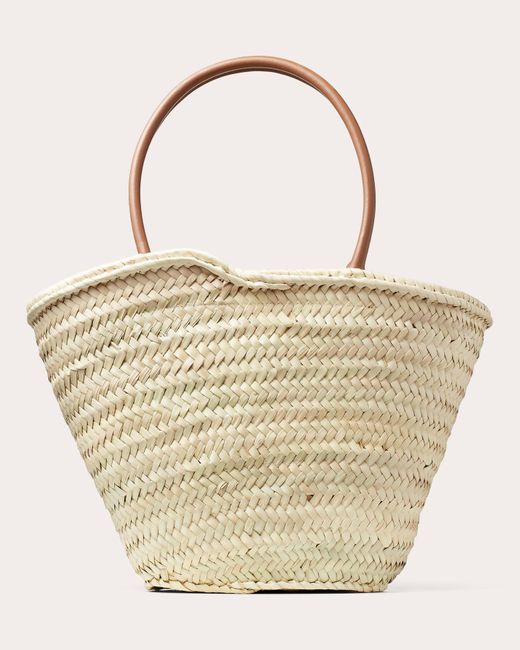 Jimmy Choo Natural Medium Beach Basket Tote Bag