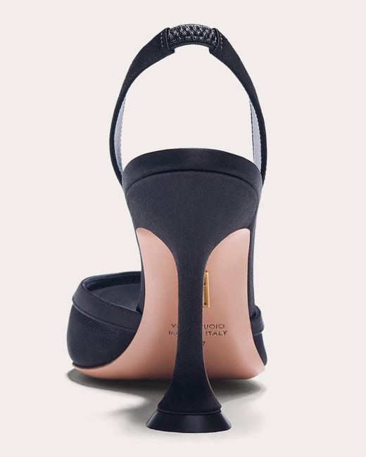 Britt Netta Blue Esme 95 Satin Trimmed Mesh Slingback Pump