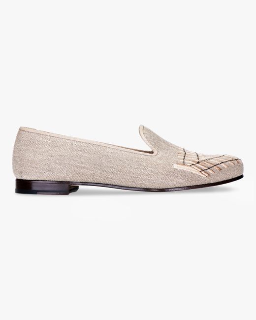 Stubbs & Wootton Linen Dune Loafer in Natural - Lyst