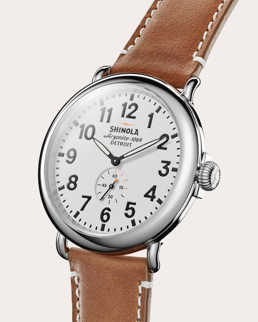 Shinola Metallic Runwell 47mm Leather-strap Watch for men