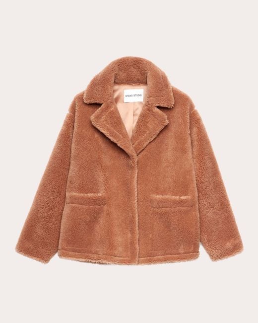 Stand Studio Brown Marina Faux Shearling Jacket