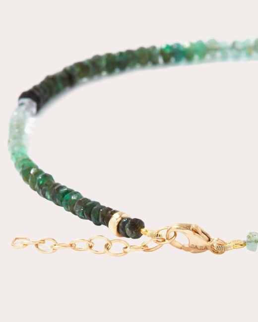 JIA JIA Natural Ombré Emerald Beaded Anklet