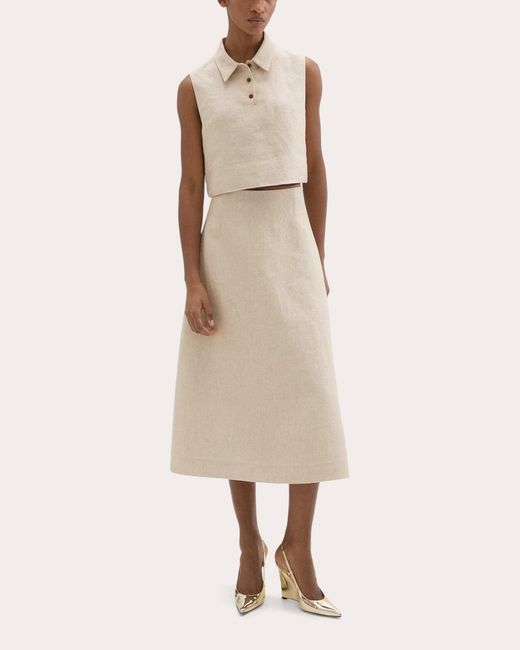 Theory Natural Full Circle Midi Skirt