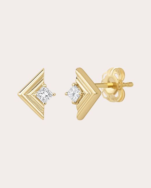 ParkFord Natural Revival Mini Frame 14K Diamond Stud Earrings