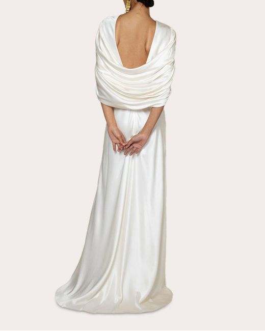 Roksanda White Oriana Draped Silk Gown