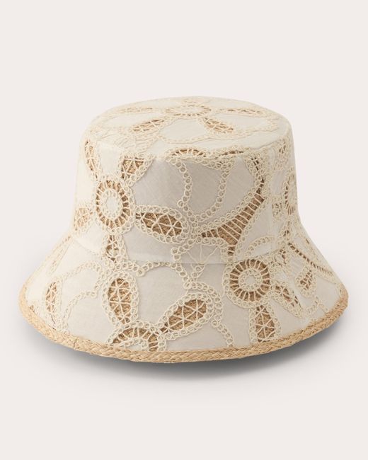 Helen Kaminski Natural Lizette Embroidered Bucket Hat