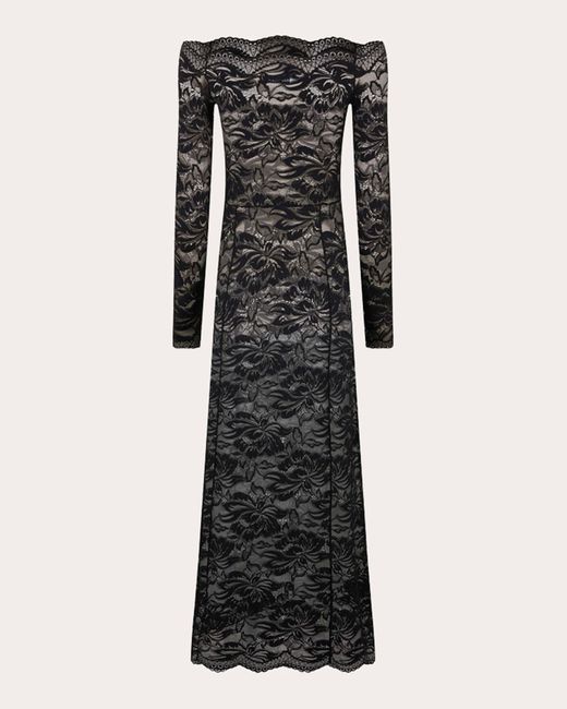Rabanne Black Lace Off-shoulder Maxi Dress