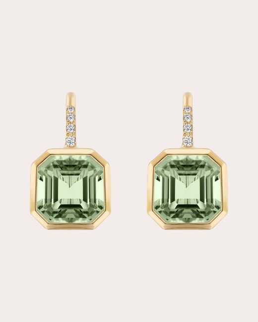 Goshwara Green Diamond & Prasiolite Asscher-cut Drop Earrings