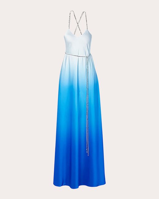 SemSem Blue Crystal Dégradé Charmeuse Gown