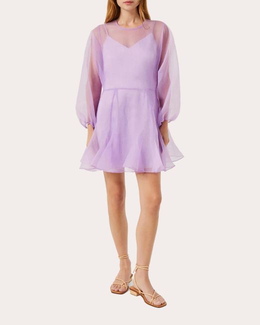 RHODE Purple Hazel Organza Mini Dress