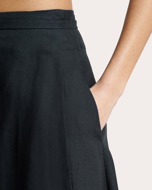 Asceno Black Amalfi Linen Wrap Skirt