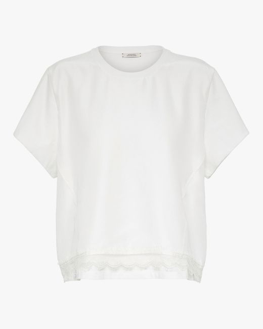 Dorothee Schumacher Women's Lace Lines Ii Tee Shirt in White | Lyst